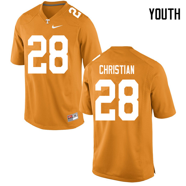 Youth #28 James Christian Tennessee Volunteers College Football Jerseys Sale-Orange